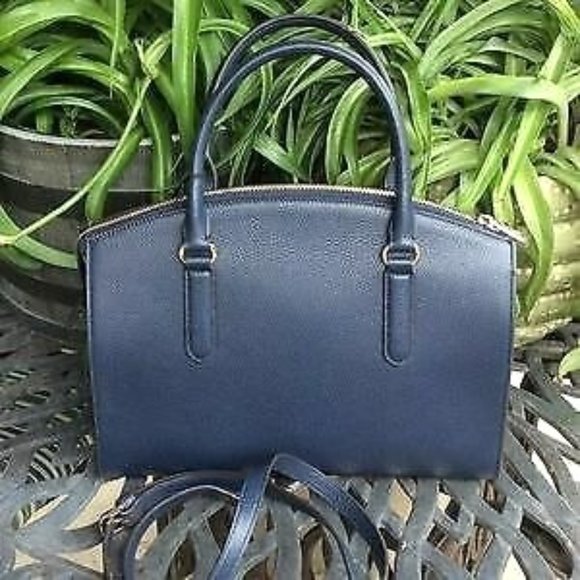 Furla Italian Saffiano Leather Navy Blue Handbag Size-@ 9 1/4” x 12” NWT - Picture 2 of 7